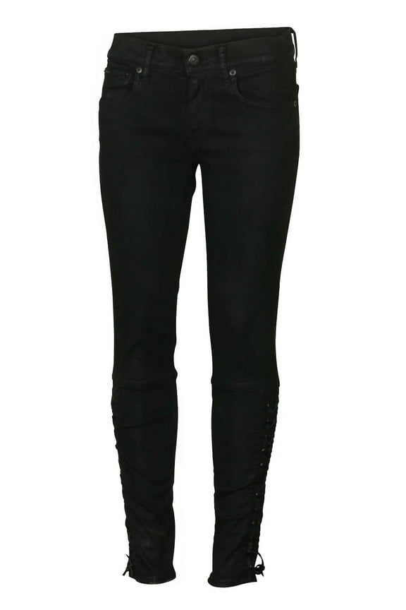 Polo RL Women's Lace Tomkins Skinny Denim Jeans (27, Black)