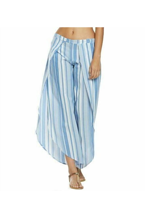 Polo Ralph Laur Womens Yarn Dyed Stripe Wrap Swim Cover-up Pants Size L