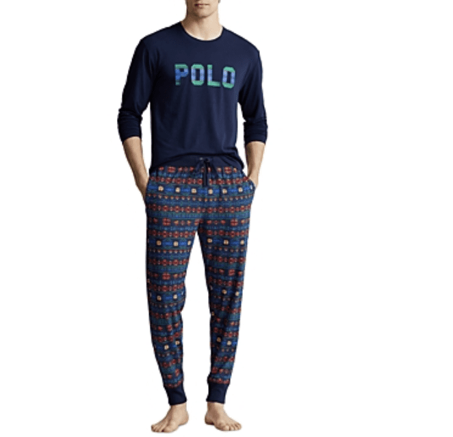 Polo Ralph Lauren 2-Pc. Logo Graphic Long Sleeve Tee & Jogger Pants Pajama Set