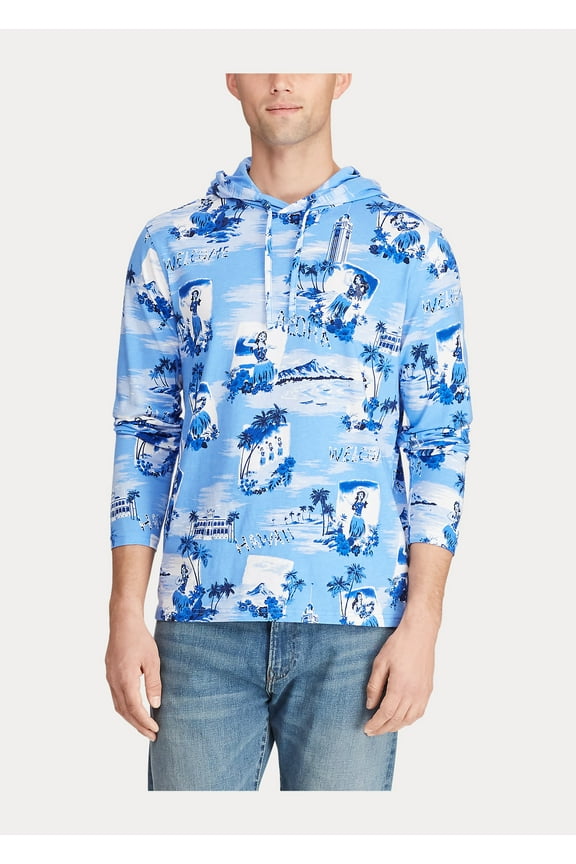 ALOHA Men's Big & Tall Tropical Jersey Hooded T-Shirt, US XLT