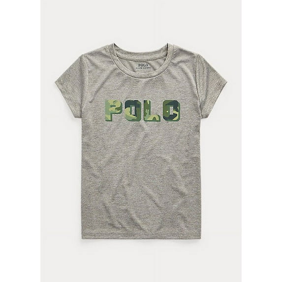 Polo Ralph Lauren ANDOVER HEATHER Girls Camo Logo Interlock Tee, US 6X