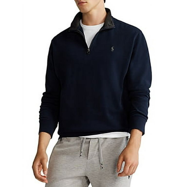 Polo Ralph Lauren AVIATOR NAVY Jersey Quarter-Zip Pullover Sweater 