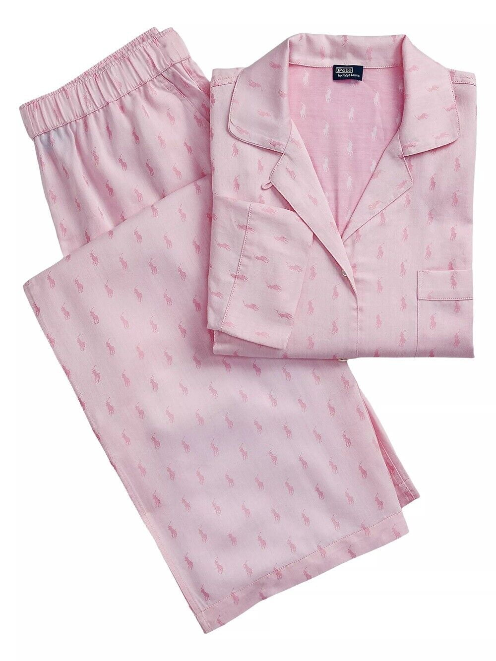 Polo Ralph Lauren Allover Pony Two Piece Pajama Set 4P8021 Prism Pink M Walmart