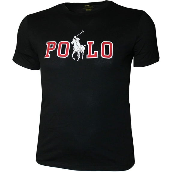 Polo Ralph Lauren BLACK Men's Crew Neck Big Pony T-Shirt, US XXL