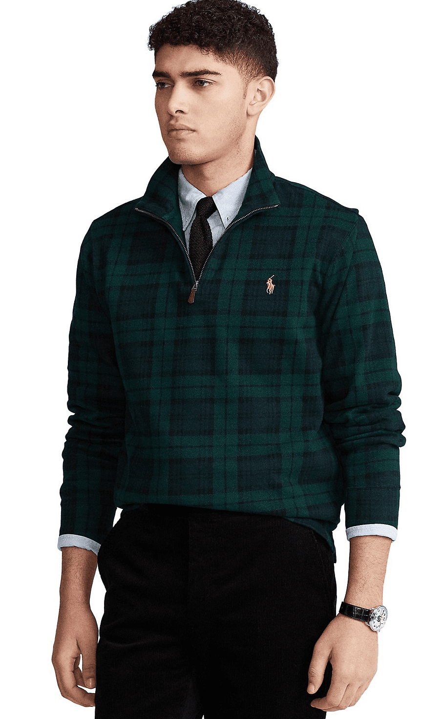 Polo Ralph Lauren BLACKWATCH PLAID Men's Estate-Rib Cotton