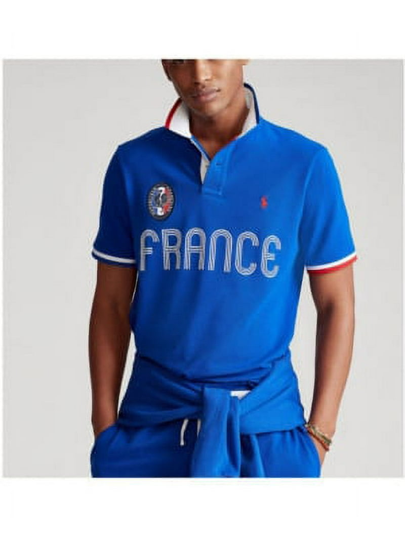 Polo Ralph Lauren BLUE Classic Fit France Polo Shirt, US 2X