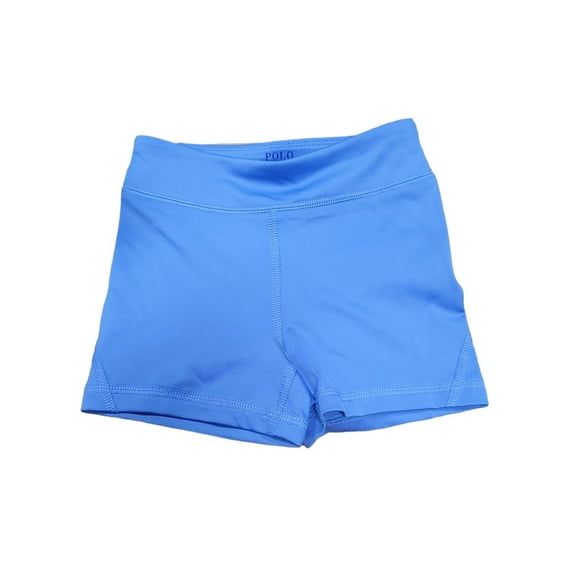 Polo Ralph Lauren BLUE Girls Athletic Stretch Yoga Workout Shorts, US Small/7