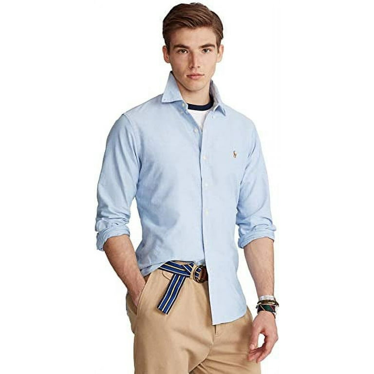 Polo Ralph Lauren BLUE Men's Classic-Fit Stretch Oxford Shirt, US X-Large