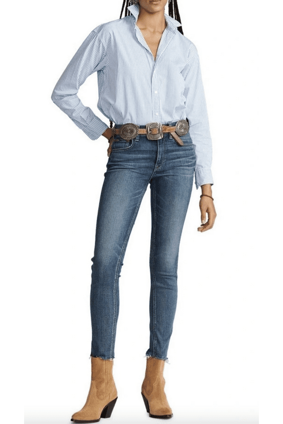 Polo Ralph Lauren BLUE Tompkins Skinny Crop Jean, Size 27 NWOT