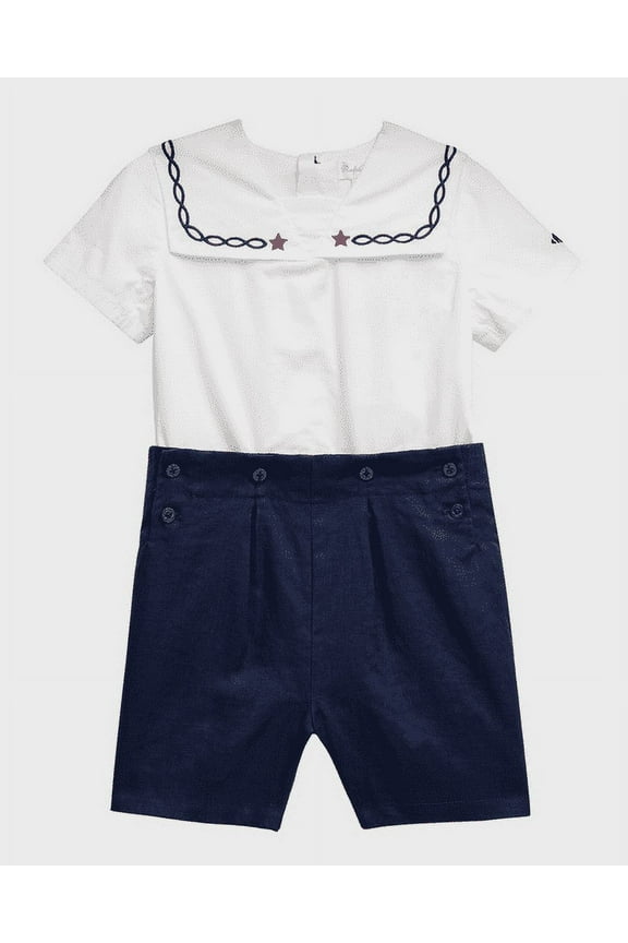 Baby Boy's Broadcloth Sailor Romper
