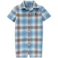 thumbnail image 1 of Polo Ralph Lauren Baby Boys Plaid Onesie/Shortall Blue Gray Plaid Size 3 Month, 1 of 1