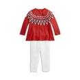 thumbnail image 1 of Polo Ralph Lauren Baby Girls Fair Isle Top & Legging Set, 1 of 1