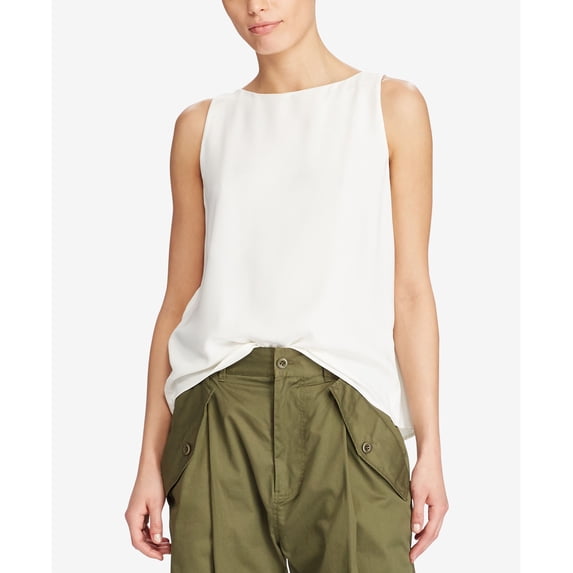 Polo Ralph Lauren Back Slit Sleeveless Top Marshmallow 2