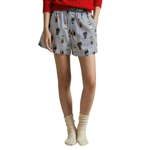 Polo Ralph Lauren Bear Striped Cotton Boxer - 4P0119 (Snowfall Blue R3853, M)