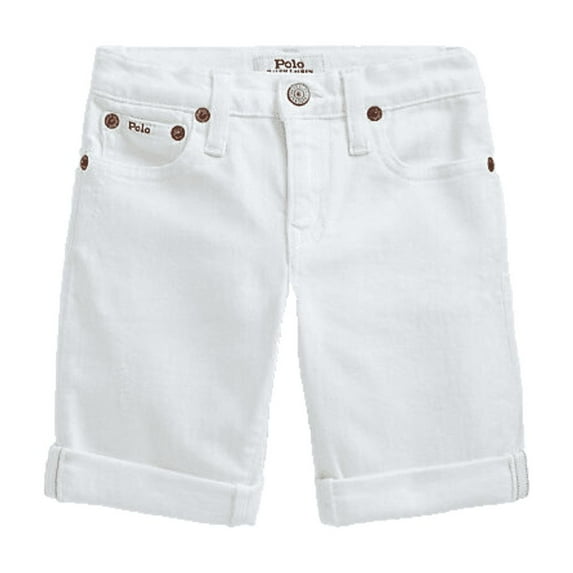 Polo Ralph Lauren Big Boys Classic Stretch Denim Shorts, White, 18