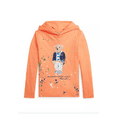 thumbnail image 1 of Polo Ralph Lauren Big Boys Long-Sleeve Paint Polo Bear Hooded Tee, Orange, S 8, 1 of 2