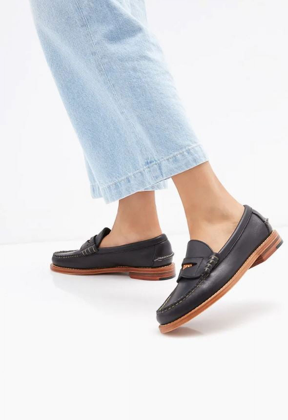 Polo Ralph Lauren Black Women's Latigo Leather Penny Loafers, 7B