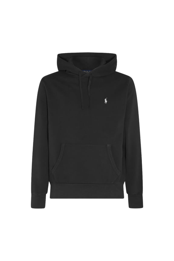 Blue Cotton Hoodie With Embroidered Logo And Drawstring Hood (Men's)