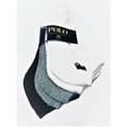 thumbnail image 1 of Polo Ralph Lauren Boy's 3 Pairs/Pack No Show Socks, Shoe Size 13C-3Y, White/Grey/Black, 1 of 1