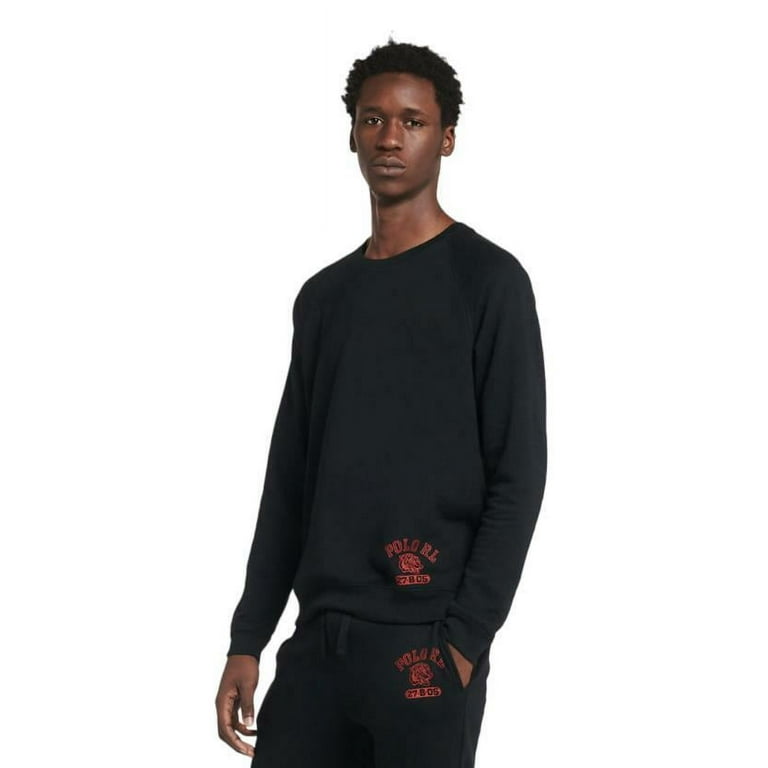 Polo Ralph Lauren Brushed Fleece Raglan Sweatshirt Black Size Medium NEW