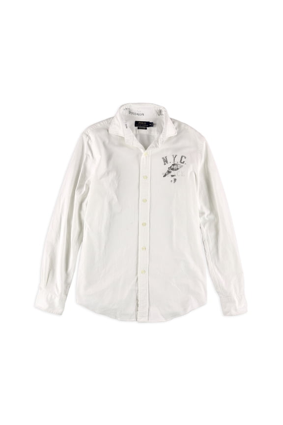 Polo Ralph Lauren Button Down Shirt Sport (XLarge, White)