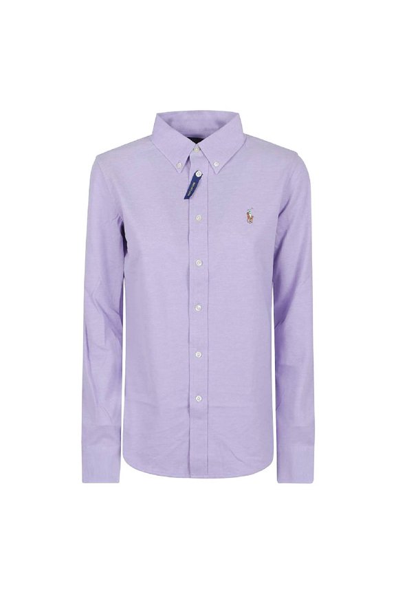 Button-Front Cotton Pique Shirt, Size Large