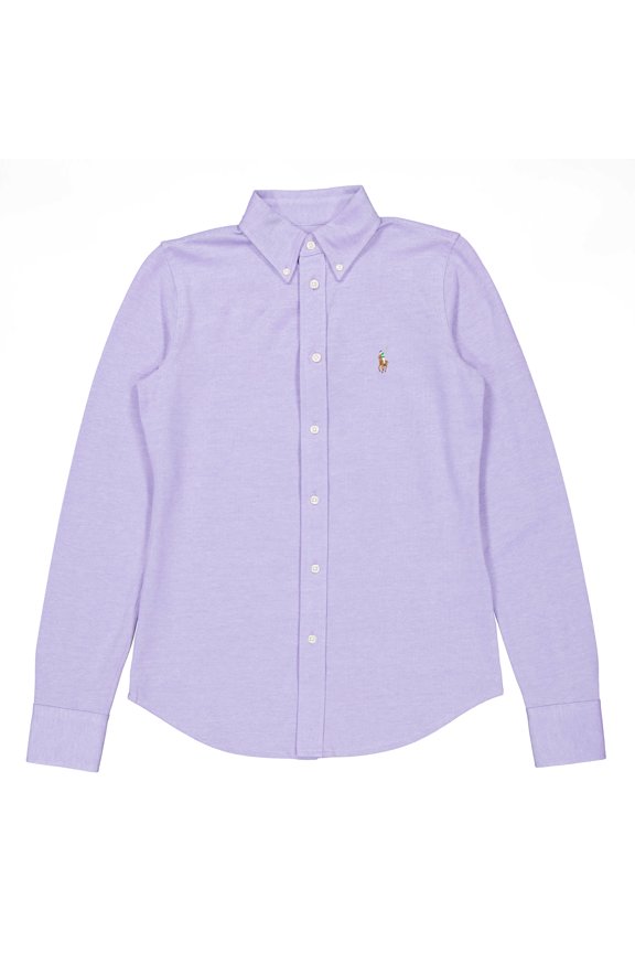 Button-Front Cotton Pique Shirt, Size X-Small