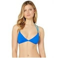 thumbnail image 1 of Polo Ralph Lauren COBALT Modern Solids Plunge Lace Back Bra Swim Top, US X-Large, 1 of 4