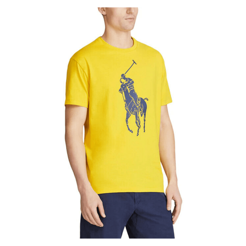 rare POLO RALPH LAUREN shirt BRASIL 14 big pony yellow custom fit M medium