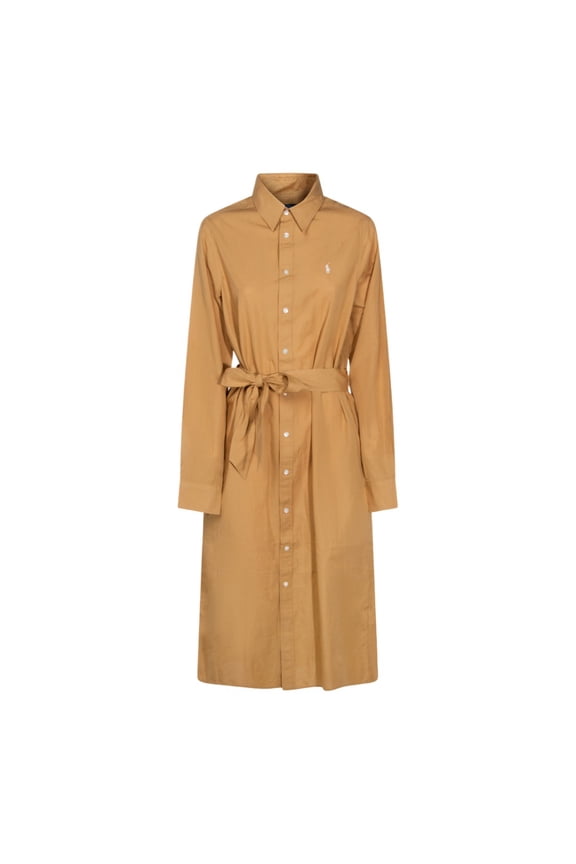 Classic Brown Dress With Fitted Bodice And Flowing Skirt (Women's)