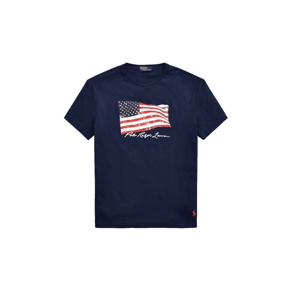 Polo Ralph Lauren Men s Classic Fit American Flag Graphic T Shirt Navy 2LT Walmart