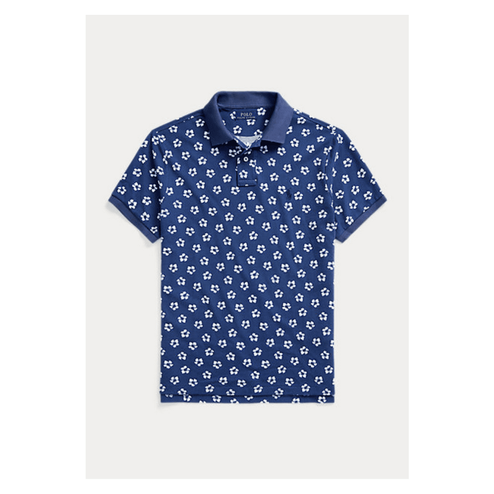 Polo Ralph Lauren Classic Fit Floral Mesh Polo Shirt Hibiscus 
