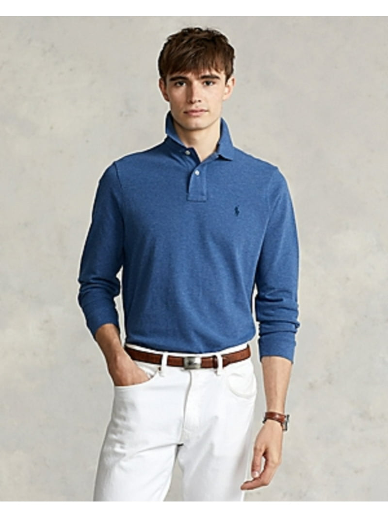 (取寄) ラルフローレン メンズ クラシック フィット メッシュ ロング-スローブ ポロ シャツ Polo Ralph Lauren men Classic Fit Mesh Long-Sleeve Polo Shirt Grey Cloud Heather/C8135 Polo Ralph Lauren Classic Fit Mesh Long-Sleeve Shirt, Ribbed