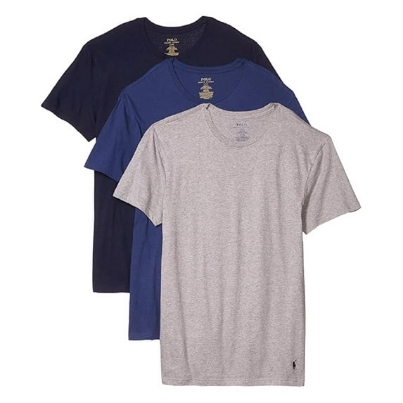 Polo Ralph Lauren Classic Fit w/Wicking 3-Pack Crews Harbor Island Blue/Rugby Royal/Andover Heather 2XL