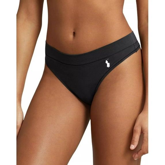 Polo Ralph Lauren Club Cotton Thong Panty - 4P2020 (Onyx, XXL)