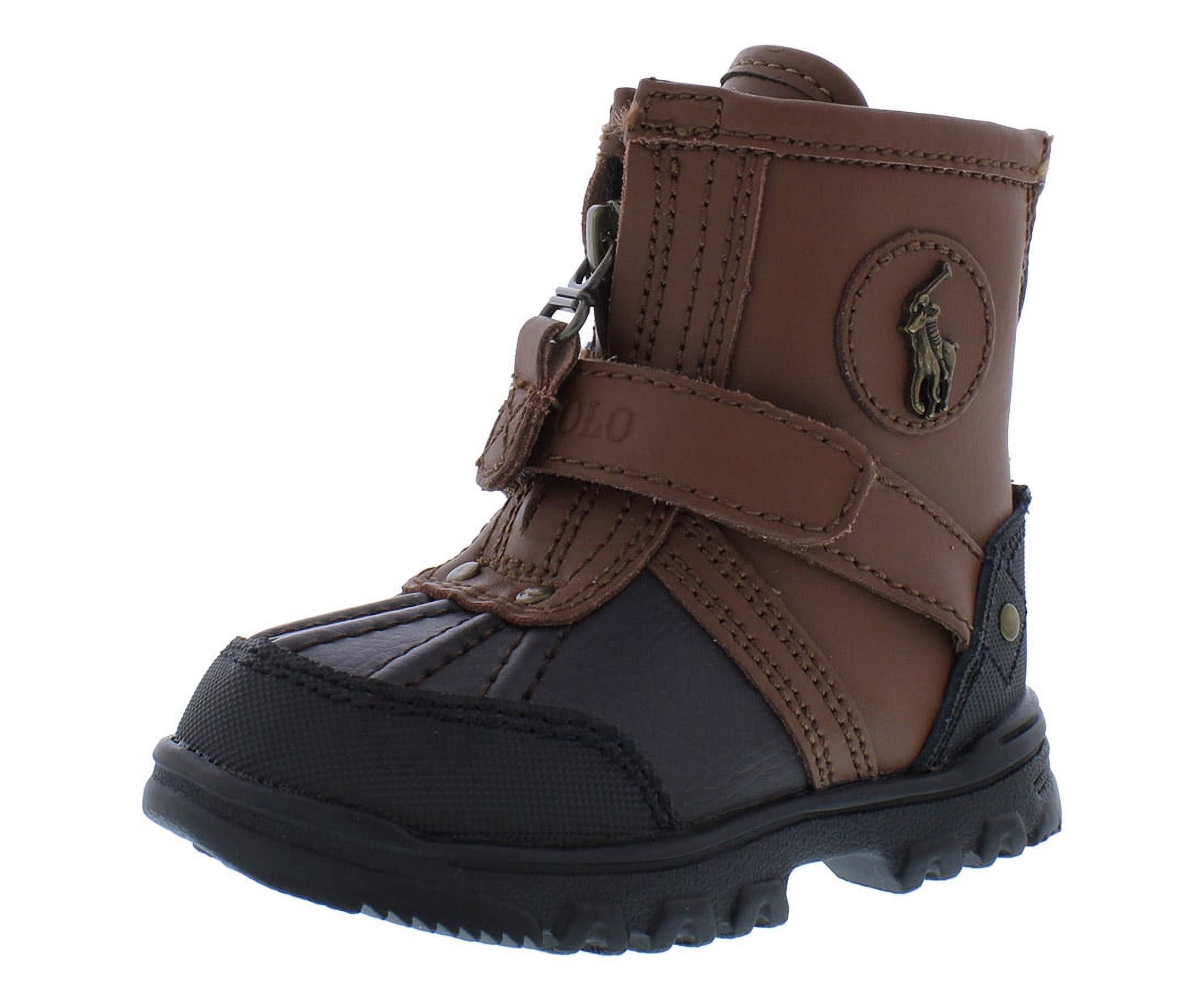 Polo Ralph Lauren Conquered Hi Boot Infant Toddler Shoes Size 5 Color Chocolate Tan Walmart