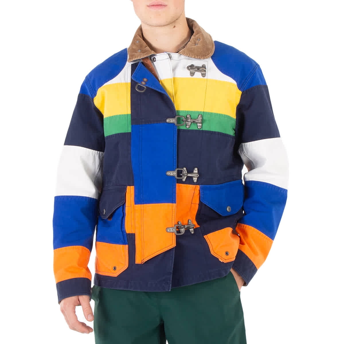 Patchwork polo jacket sales