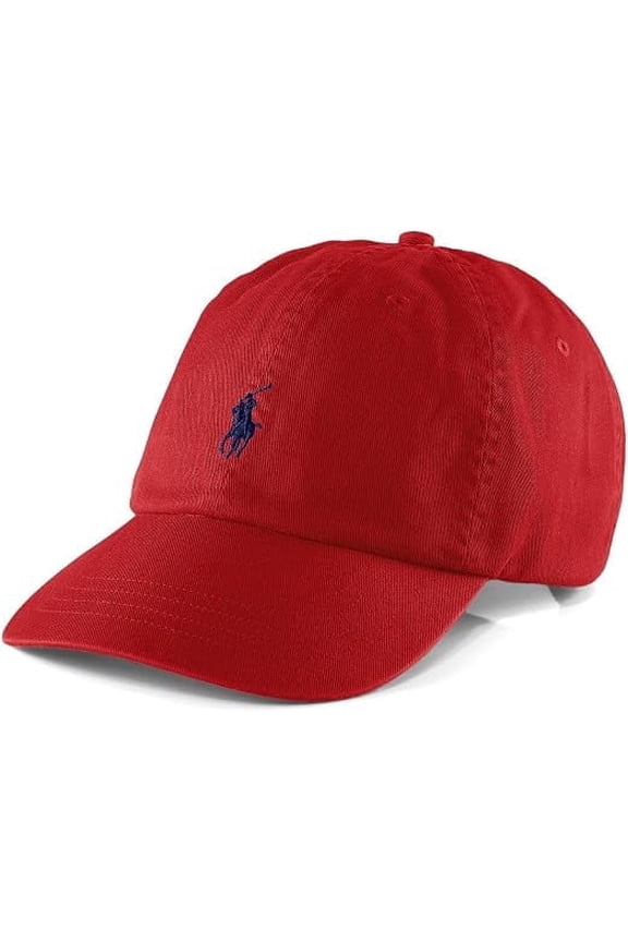 Men's Classic Pony Logo Hat Cap (BSR RL2000 Red) One Size