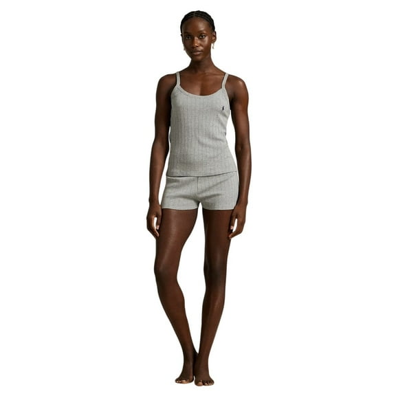 Polo Ralph Lauren Cotton Pointelle Cami & Short Sleep Set - 4P0385 (Heather Grey, M)