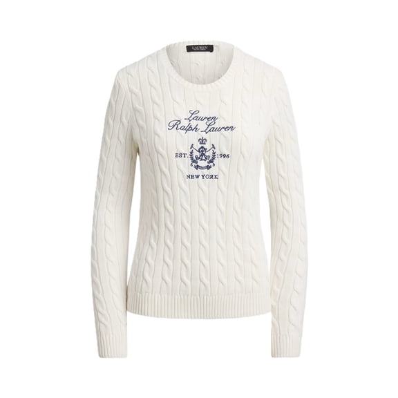 Lauren Ralph Lauren White Rinett Gassed Cotton Pullover Sweater (Women's)