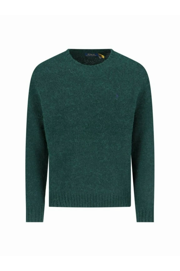 Crew Neck Sweater With Ribbed Trims And Embroidered Logo (Men's)