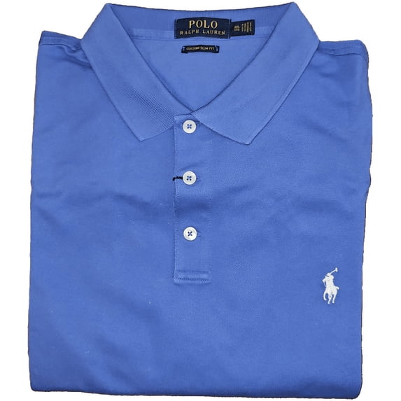 Polo Ralph Lauren Custom-Slim Fit Solid Mesh Polo Shirt XXLarge (Scotts Blue)