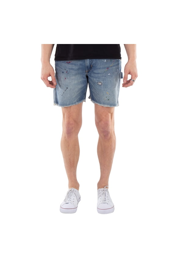 Dungaree-Fit Denim Shorts, Waist Size 30"