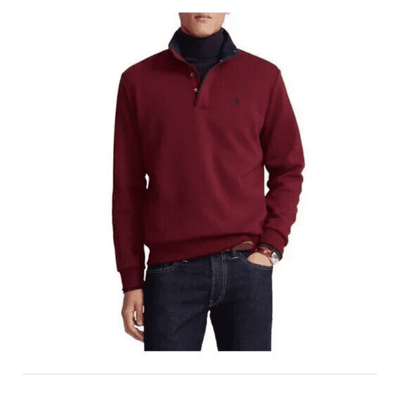 Polo Ralph Lauren Estate Rib Half-Zip Pullover, Wine, Small