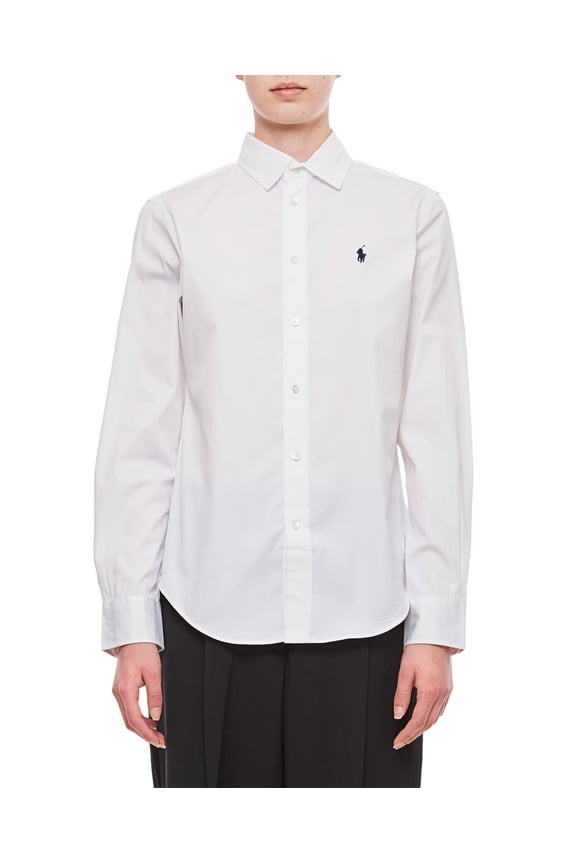 Female Long Sleeve Button Front Shirt White Sizes US 0-48