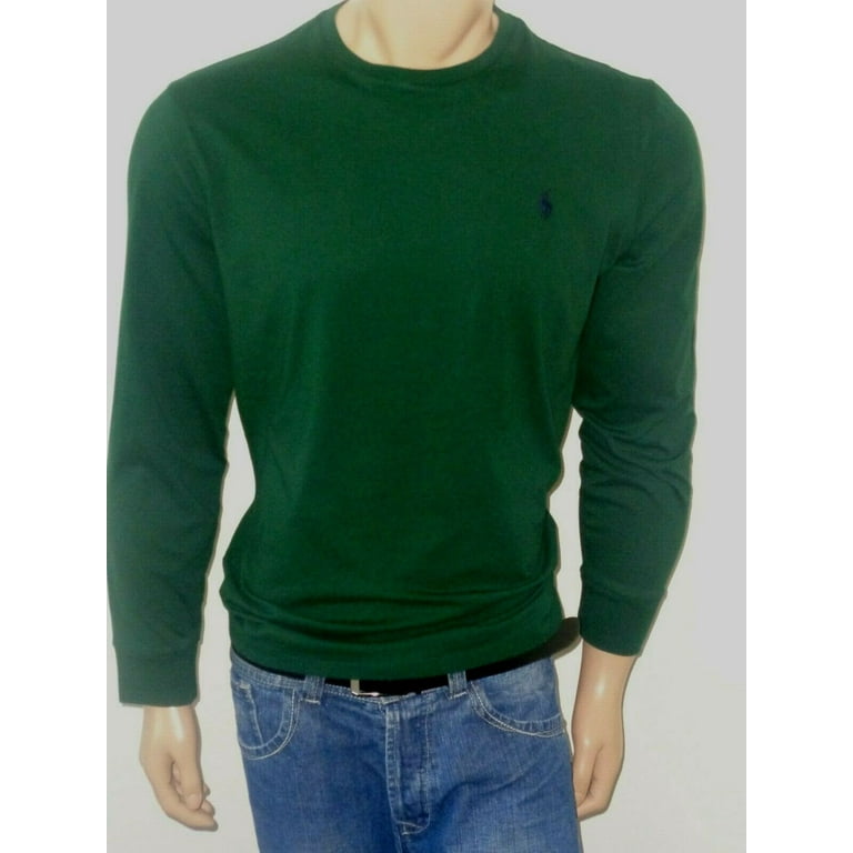 Polo Ralph Lauren GREEN Men's Navy Pony Crew Neck Long Polo Ralph Lauren GREEN Men's Navy Pony Crew Neck Long