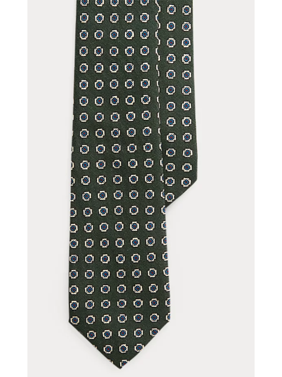 GREEN Men's Neat Wool Challis Narrow Tie, US One Size