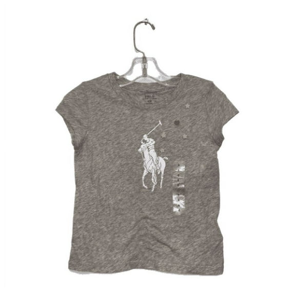 Polo Ralph Lauren GREY HEATHER Girl's S/S T-Shirt, US 4/4T