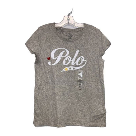 Polo Ralph Lauren GREY HEATHER Girl's S/S T-Shirt, US X-Large (16)