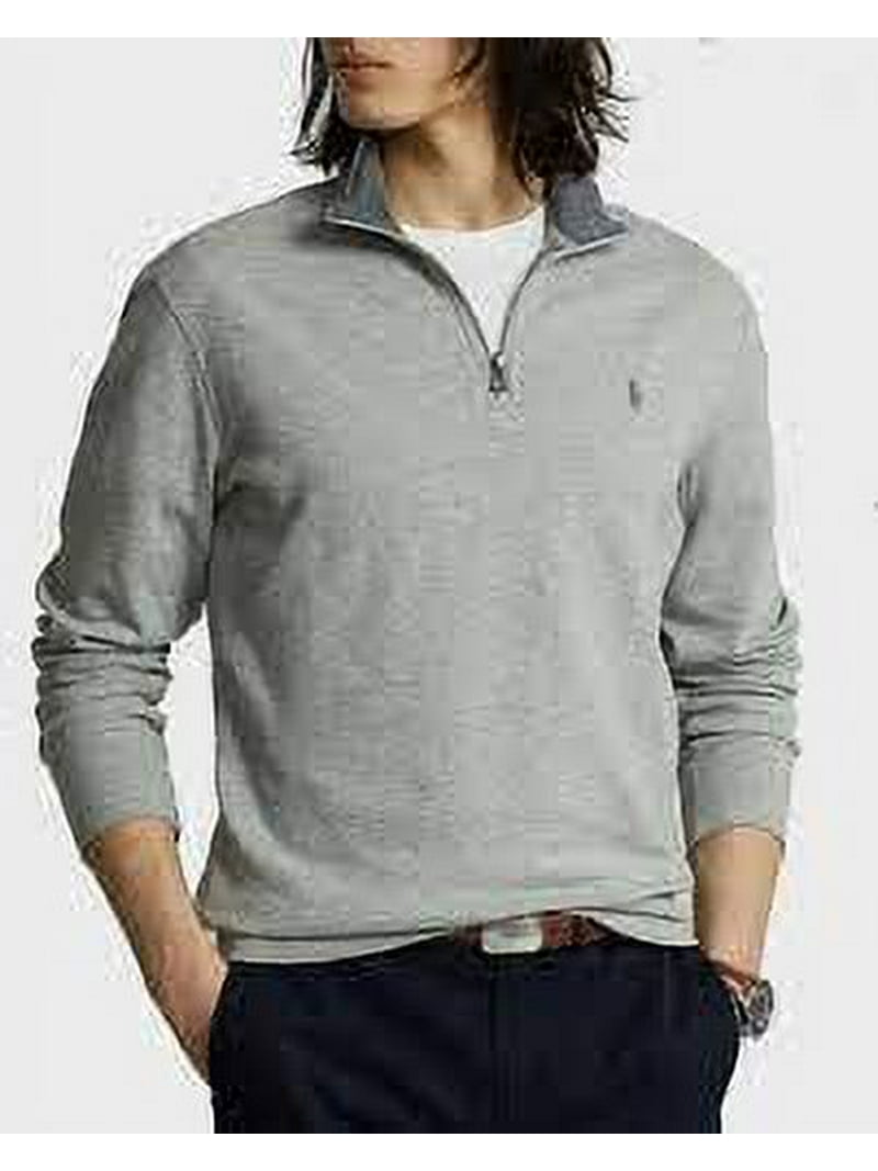★★POLO RALPH LAUREN★★ Cotton quarter zipper sweater grey Genuine Polo Ralph Lauren Cotton Quarter Zipper Sweater